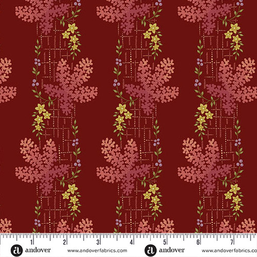 Dahlia by Laundry Basket Quilts Tree Moss Crimson