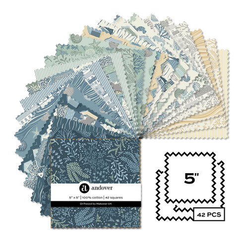 Driftwood - Twelve 5 X 5 Charm Squares - 42 Cuts Each