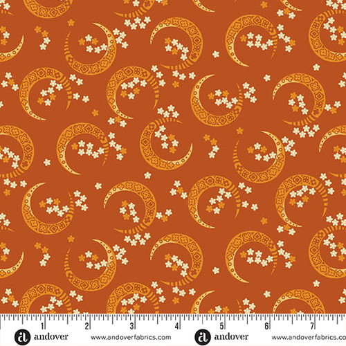 Midnight Moon by Andover Fabrics Crescent Moon Pumpkin
