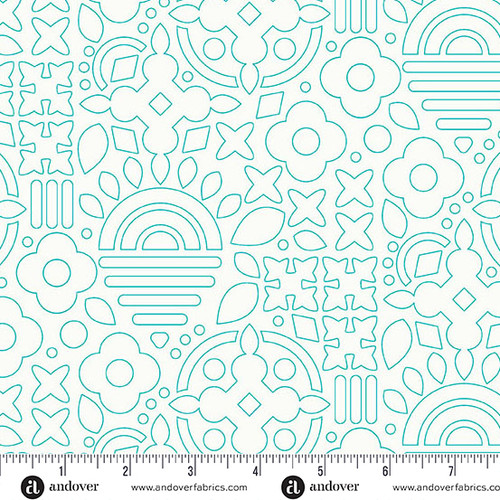 Sun Print Whisper by Alison Glass Stencil Teal