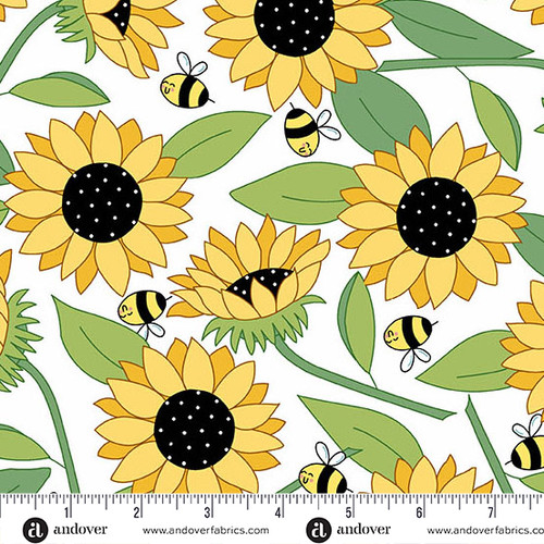 Sunny Honey by Amy Latta Blooms Abuzz White