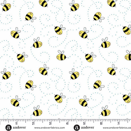 Sunny Honey by Amy Latta Buzzy Bees White