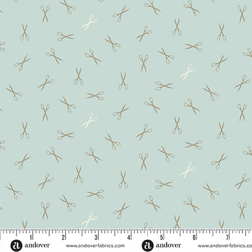 Sewing Bird by Laundry Basket Quilts Good Scissors Blue Quartz