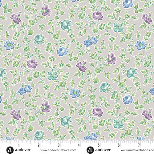 Sweet Things by Andover Fabrics Climbing Rose Gray