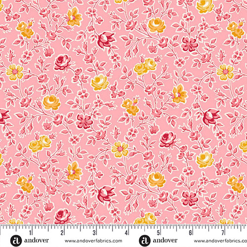 Sweet Things by Andover Fabrics Climbing Rose Pink