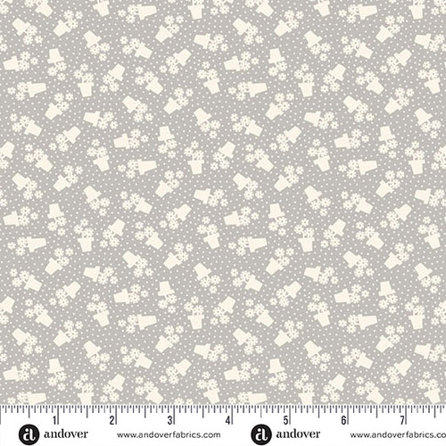 Sweet Things by Andover Fabrics Flowerpots Gray