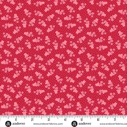 Sweet Things by Andover Fabrics Flowerpots Red