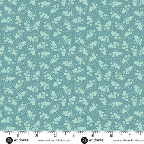 Sweet Things by Andover Fabrics Flowerpots Teal