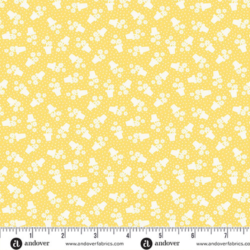 Sweet Things by Andover Fabrics Flowerpots Yellow
