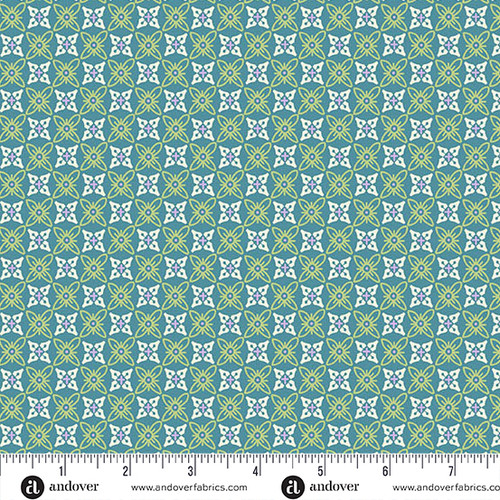 Sweet Things by Andover Fabrics Quatrefoil Teal