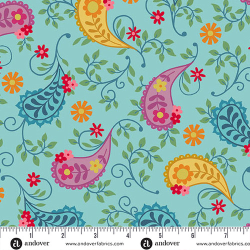 Whimsy by Kim Schaefer Grand Paisley Turquoise