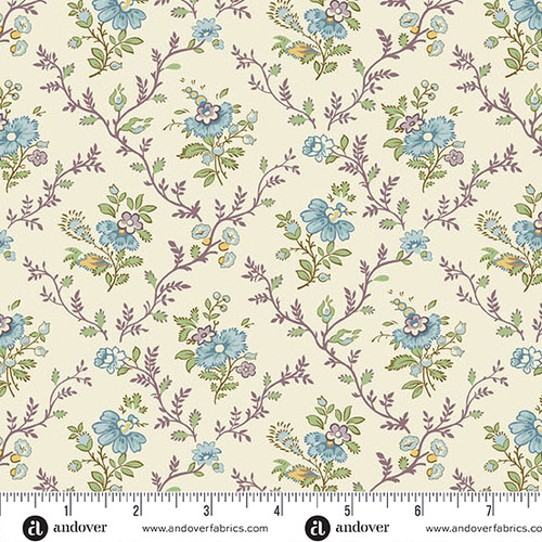 Ayla by Max & Louise Lattice Flowers Azure