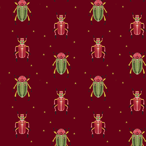 Bird Humbug by Andover Fabrics Humbug Maroon