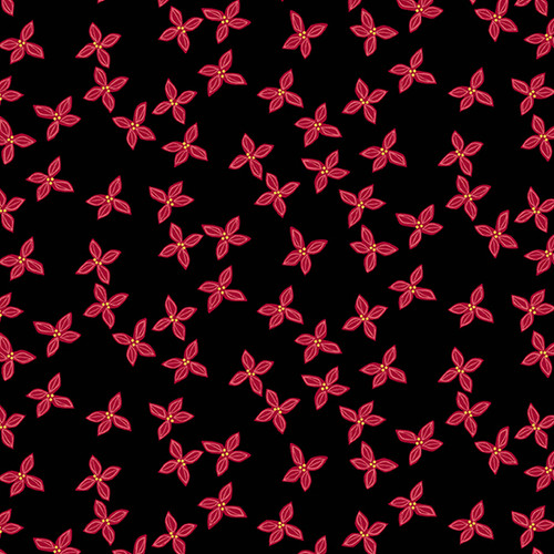 Bird Humbug by Andover Fabrics Poinsettia Night Bloom