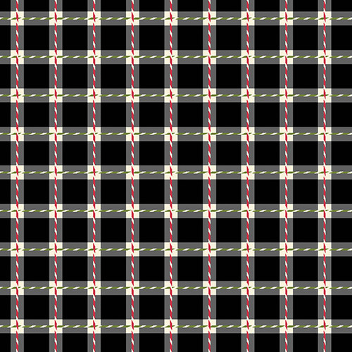 Bird Humbug by Andover Fabrics Plaid Midnight