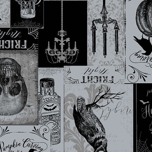 Mystery Manor by Andover Fabrics Spooky Invites Dust