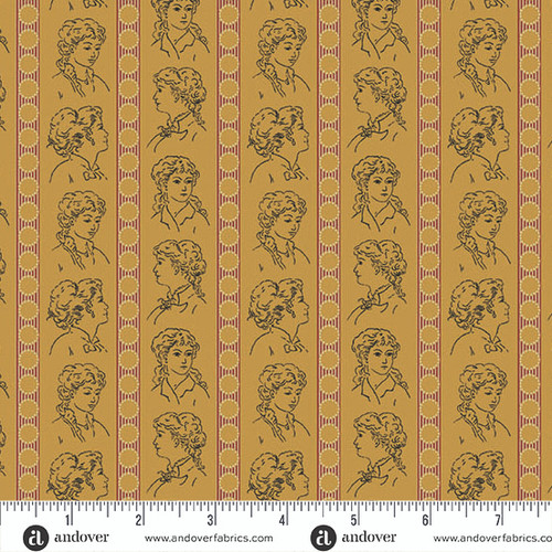 Jamestown by Jo Morton Striped Silhouettes Ochre