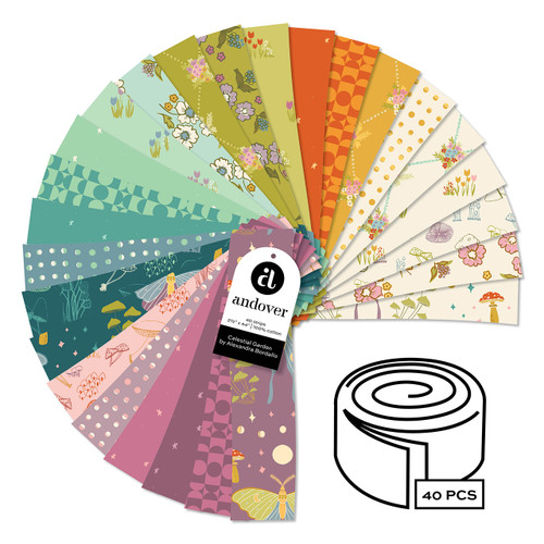Celestial Garden - Four 2.5 Inch Strip Rolls - 40 Cuts Each