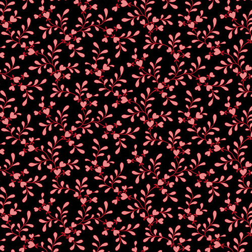 Be Mine by Andover Fabrics Heart Tree Black
