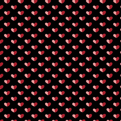 Be Mine by Andover Fabrics Shadow Hearts Black