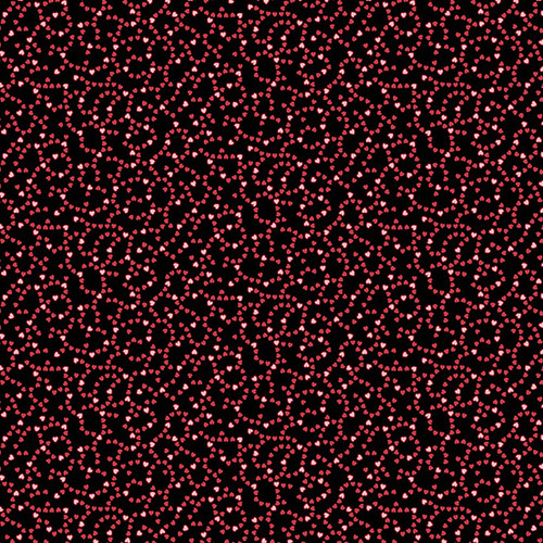 Be Mine by Andover Fabrics Heart Tracks Black