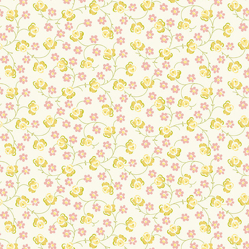 Welcome Spring by Andover Fabrics Rose Vine Yellow