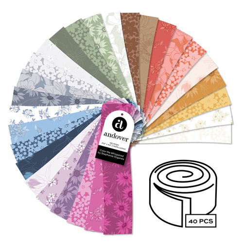 Color Me Whispered by Stephanie Organes - Four 2.5 Inch Strips Roll - 40 Cuts Each