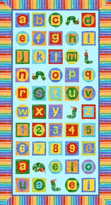 The Very Hungry Caterpillar - Alphabet by Eric Carle Alphabet Panel Sky Blue
