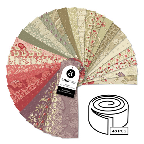 Forest Glen by Renee Nannmeman - Four 2.5 Inch Strip Rolls - 40 Cuts Each