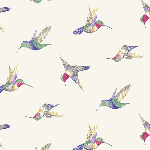 Avalon by Andover Fabrics Hummingbirds Cream