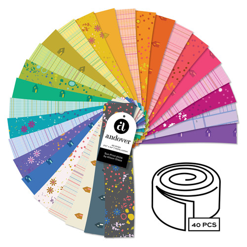 Sun Print 2026 by Alison Glass - Four 2.5 Inch Strip Rolls - 40 Cuts Each