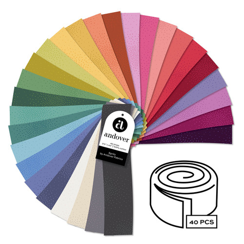 Spritz by Andover Fabrics  - Four 2.5 Inch Strip Rolls - 40 Cuts Each