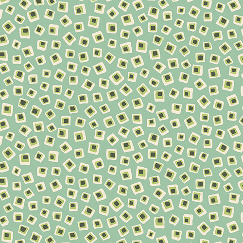 Poppies by Andover Fabrics Square in Square Teal