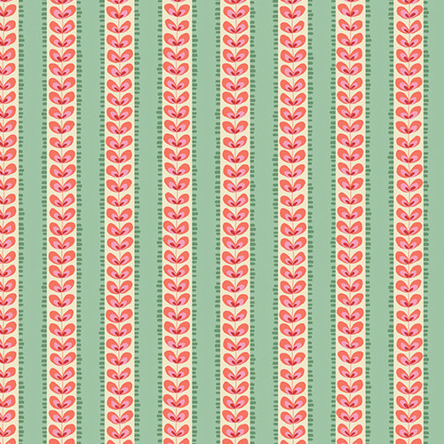 Poppies by Andover Fabrics Furrows Green