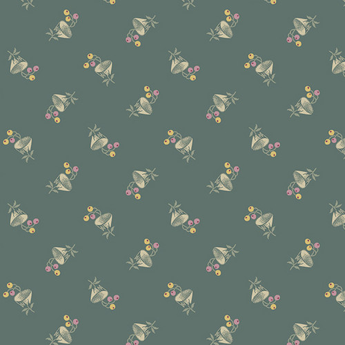 English Garden by Laundry Basket Quilts Bachelor Button Earl Grey