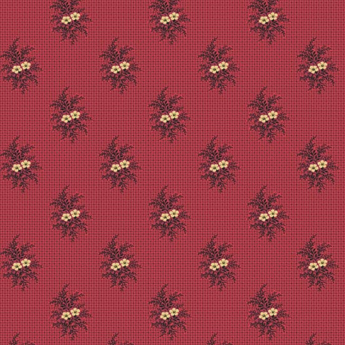 Giggleswick Mill Bouquet On Texture Red