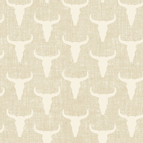 Ranch Hand by Andover Fabrics Burlap skull Charolais