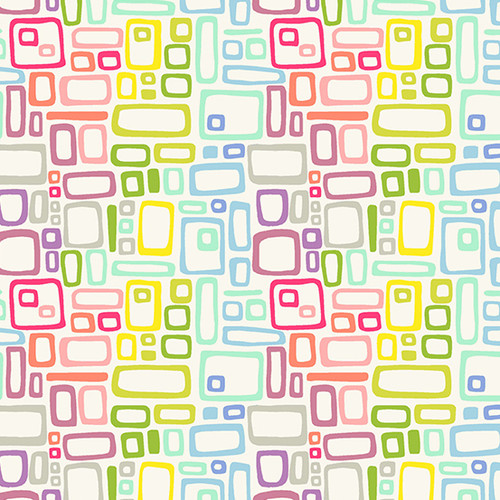 Uptown by Kim Schaefer Rainbow Rectangles White