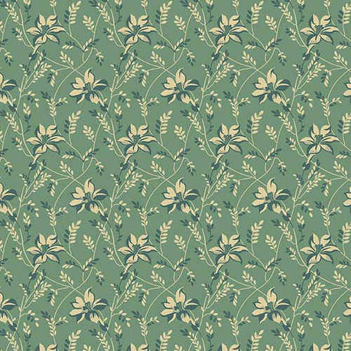 Sequoia by Laundry Basket Quilts Buds and Vines Blue Spruce