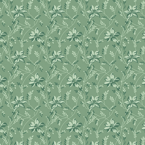 Secret Stash - Earth Tones by Laundry Basket Quilts Buds and Vines Celadon