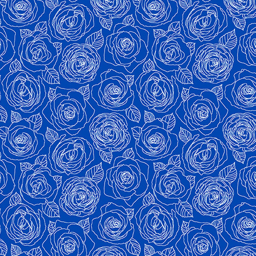 Mosaic by Shannon Brinkley Rose Outlines True Blue