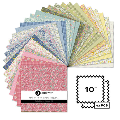 Petite Fleur - Four 10 X 10 Square - 42 Cuts Each