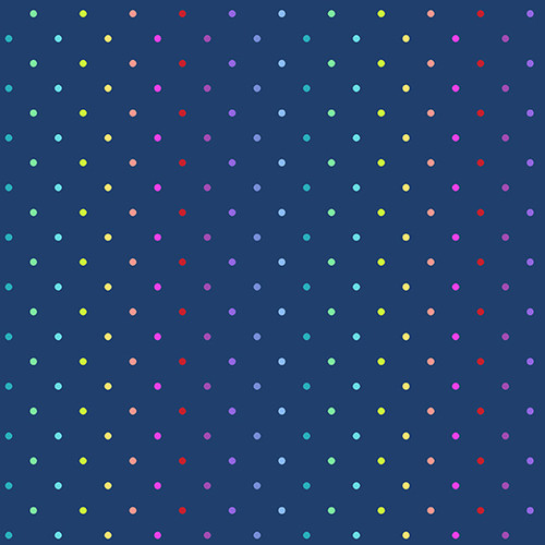Rainbow Sprinkles by Andover Fabrics Rainbow Swiss Dot Navy