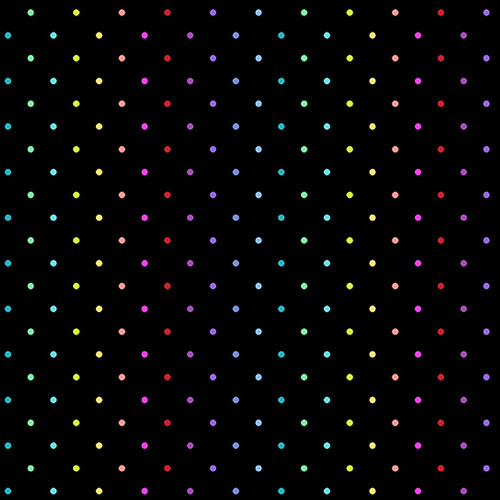 Rainbow Sprinkles by Andover Fabrics Rainbow Swiss Dot Black