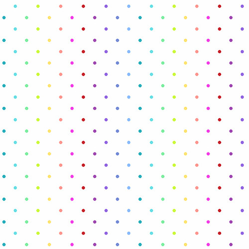 Rainbow Sprinkles by Andover Fabrics Rainbow Swiss Dot White