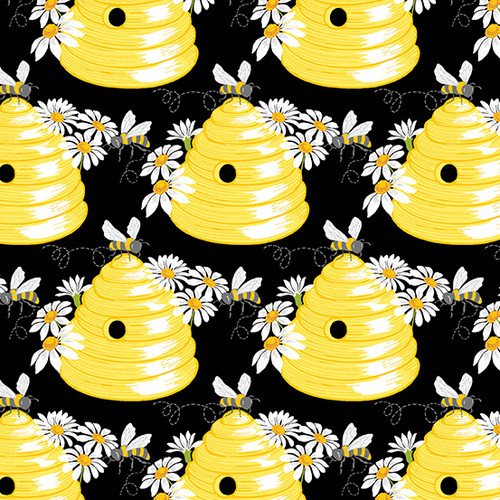 Sunny Bee by Andover Fabrics Bee Hive Black