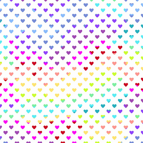 Hearts by Andover Fabrics Rainbow Hearts Daylight