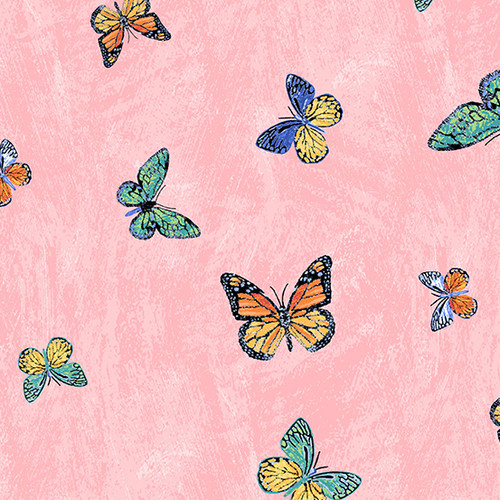 Lovebirds by Two Can Art Butterflies Pink