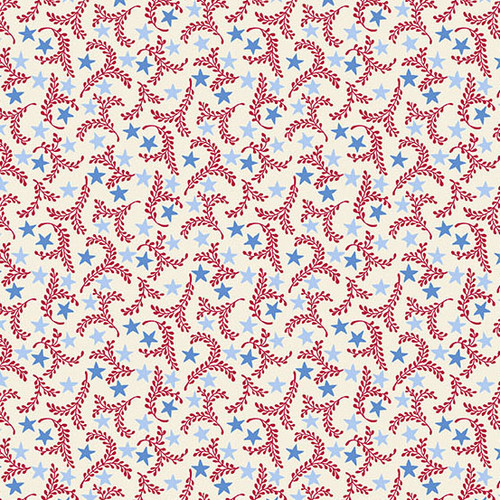 Star Spangled by Andover Fabrics Star Branches Red