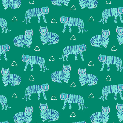 Tiger Plant by Sarah Golden Tigers on Tailored Cloth Opal